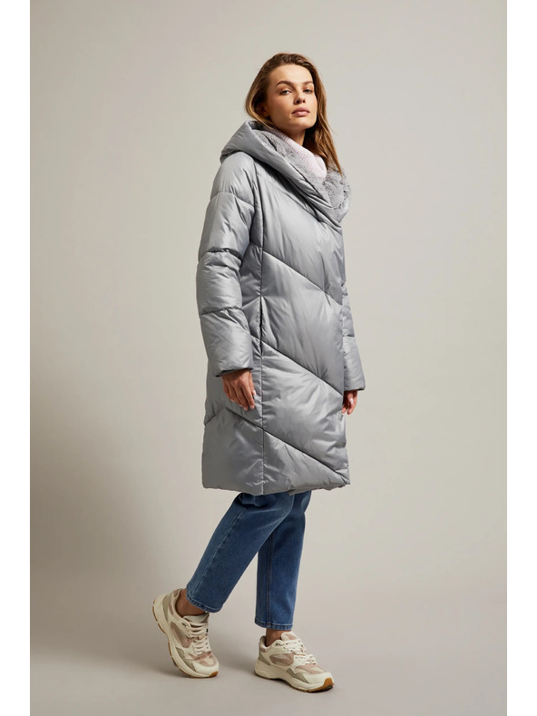 Moodo Jakna s prešitjem siva Moodo