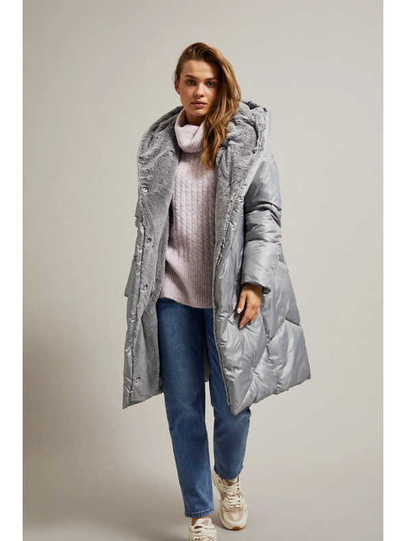 Moodo Jakna s prešitjem siva Moodo