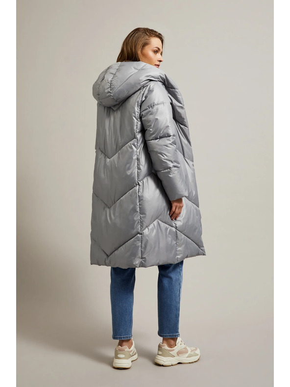 Moodo Jakna s prešitjem siva Moodo