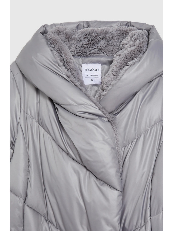 Moodo Jakna s prešitjem siva Moodo