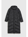 Moodo Dolga prešita jakna s kapuco črna Moodo