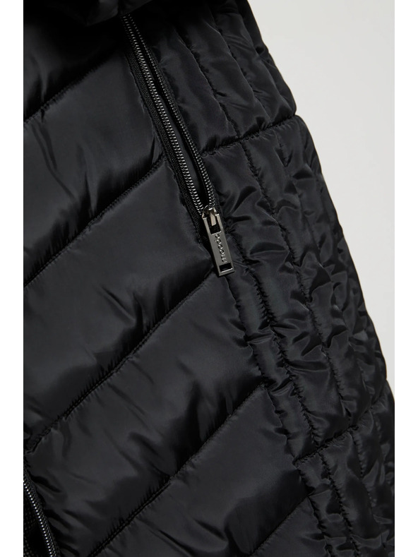 Moodo Prešita jakna s kapuco in zapenjljivimi žepi črna Moodo