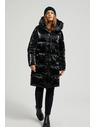 Moodo Dolga črna jakna s kapuco Moodo