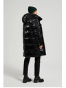 Moodo Dolga črna jakna s kapuco Moodo