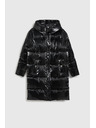 Moodo Dolga črna jakna s kapuco Moodo