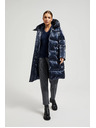 Moodo Dolga metalična jakna mornarsko modra Moodo