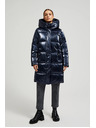 Moodo Dolga metalična jakna mornarsko modra Moodo