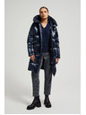 Moodo Dolga metalična jakna mornarsko modra Moodo