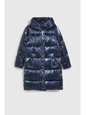 Moodo Dolga metalična jakna mornarsko modra Moodo