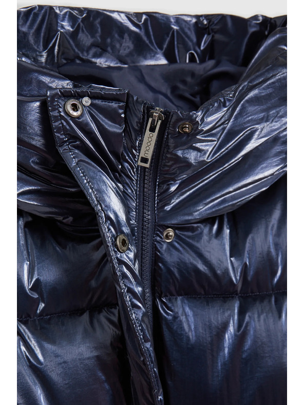 Moodo Dolga metalična jakna mornarsko modra Moodo