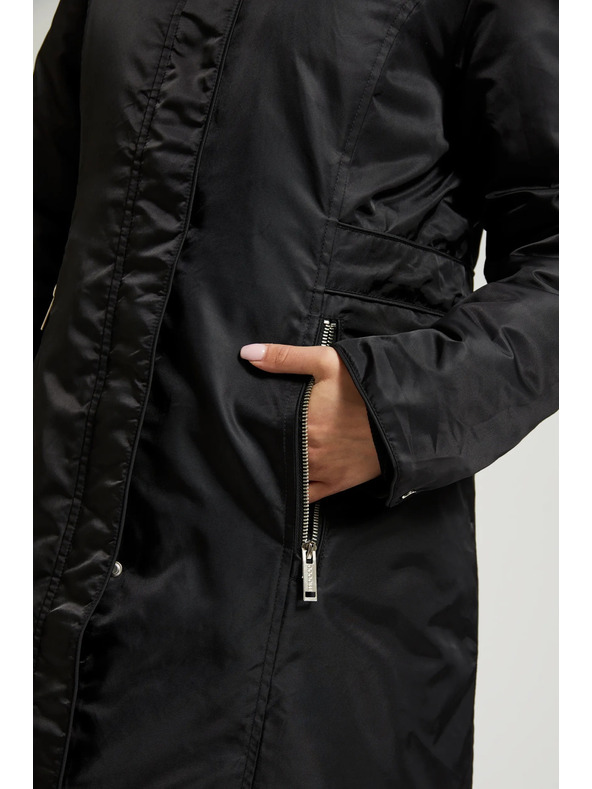 Moodo Zimska jakna s krznenim kapuco črna Moodo