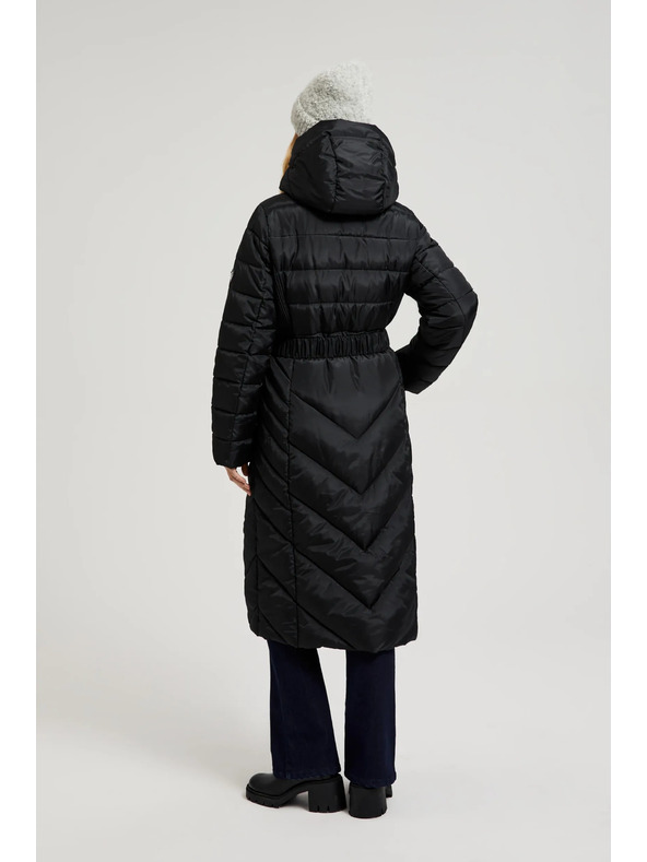 Moodo Prešita jakna z pasom črna Moodo