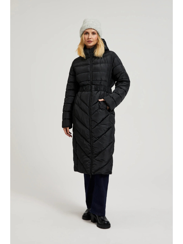 Moodo Prešita jakna z pasom črna Moodo