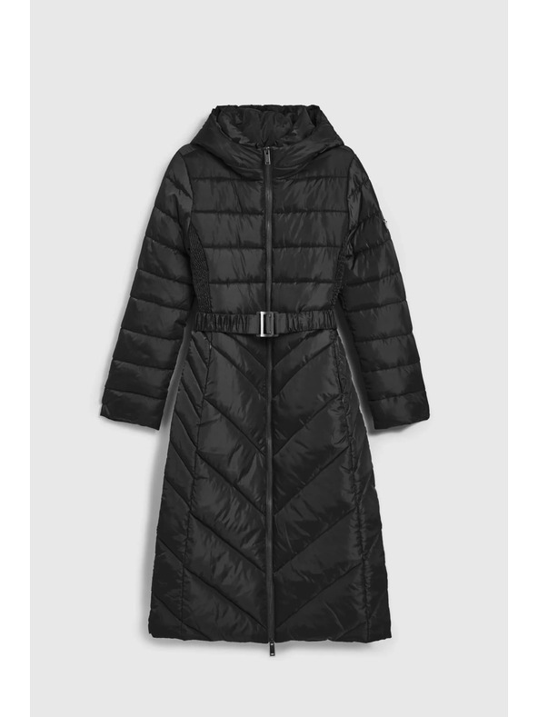 Moodo Prešita jakna z pasom črna Moodo