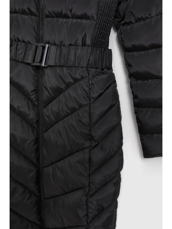 Moodo Prešita jakna z pasom črna Moodo