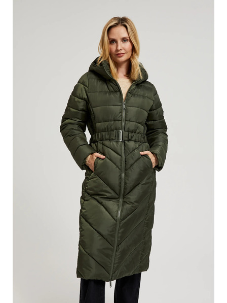 Moodo Prešita jakna z pasom olivna Moodo