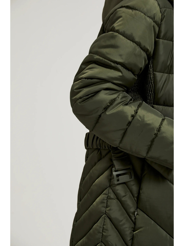 Moodo Prešita jakna z pasom olivna Moodo