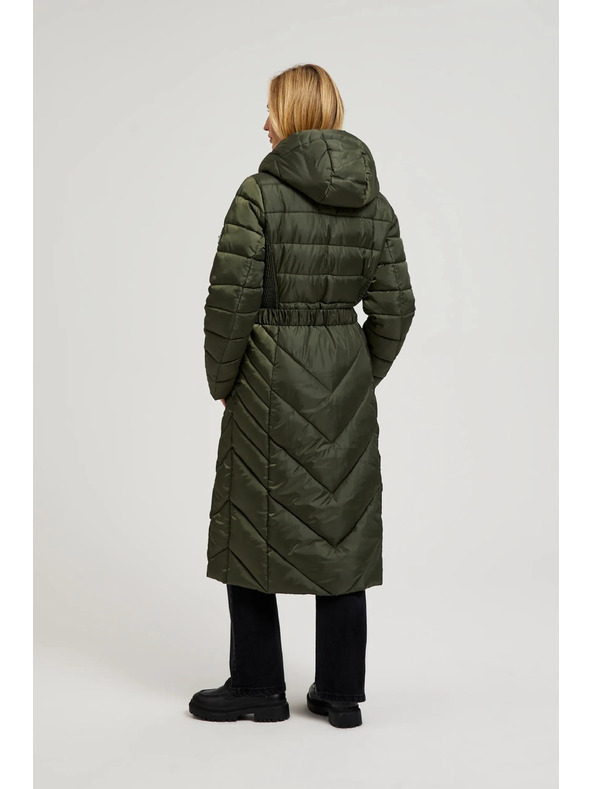 Moodo Prešita jakna z pasom olivna Moodo