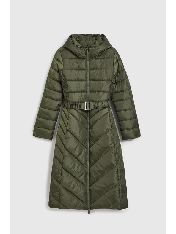 Moodo Prešita jakna z pasom olivna Moodo