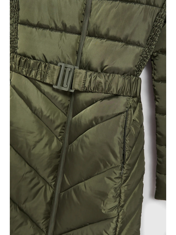 Moodo Prešita jakna z pasom olivna Moodo