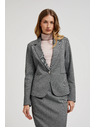 Moodo Enostranski eleganten blazer z dolgimi rokavi siv Moodo