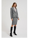 Moodo Enostranski eleganten blazer z dolgimi rokavi siv Moodo
