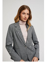 Moodo Enostranski eleganten blazer z dolgimi rokavi siv Moodo
