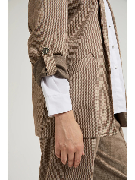 Moodo Suknjič z zavihani rokavi bež Moodo