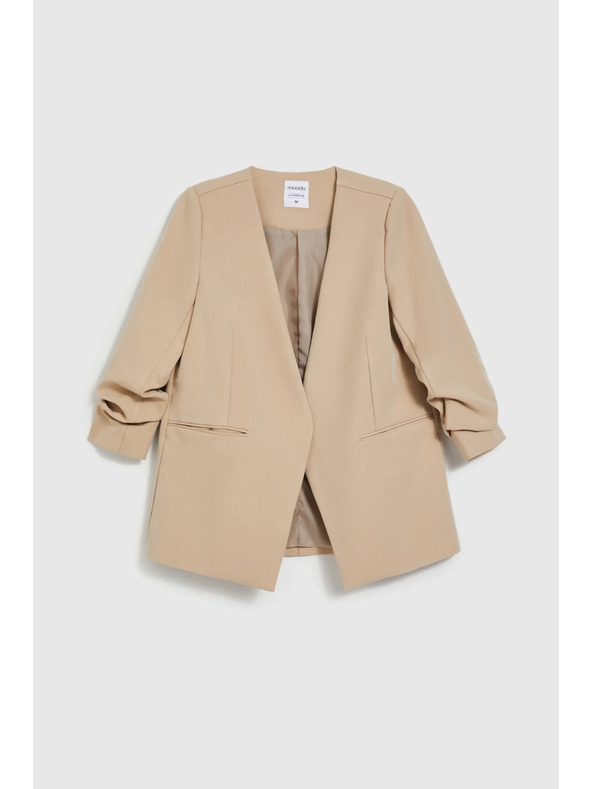 Moodo Suknjič z nagubanimi 3/4 rokavi bež Moodo