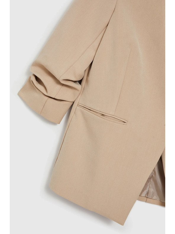 Moodo Suknjič z nagubanimi 3/4 rokavi bež Moodo