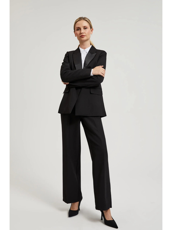 Moodo Eleganten suknjič črn z dekorativnimi loputi Moodo