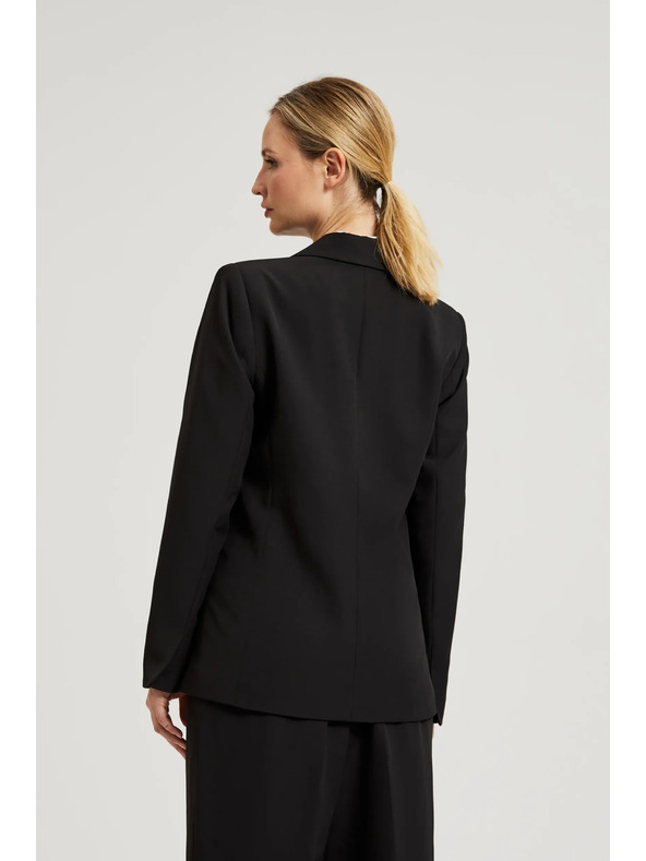 Moodo Eleganten suknjič črn z dekorativnimi loputi Moodo