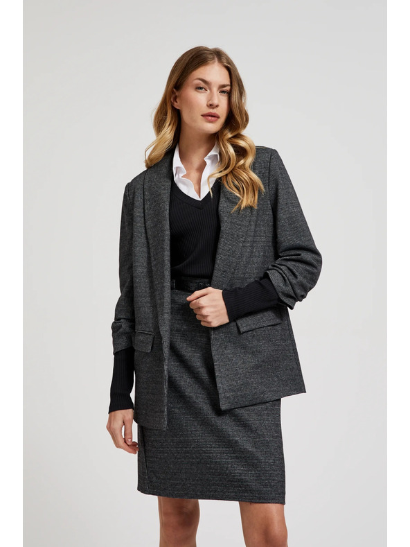 Moodo Suknjič z nagubanimi rokavi siv Moodo