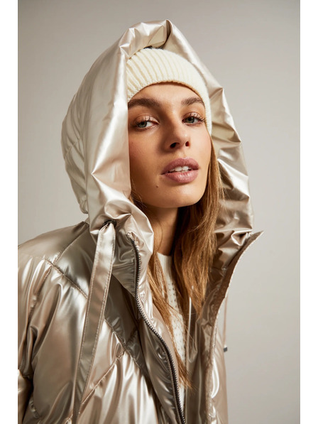 Moodo Prešita jakna z velikimi žepi bež Moodo