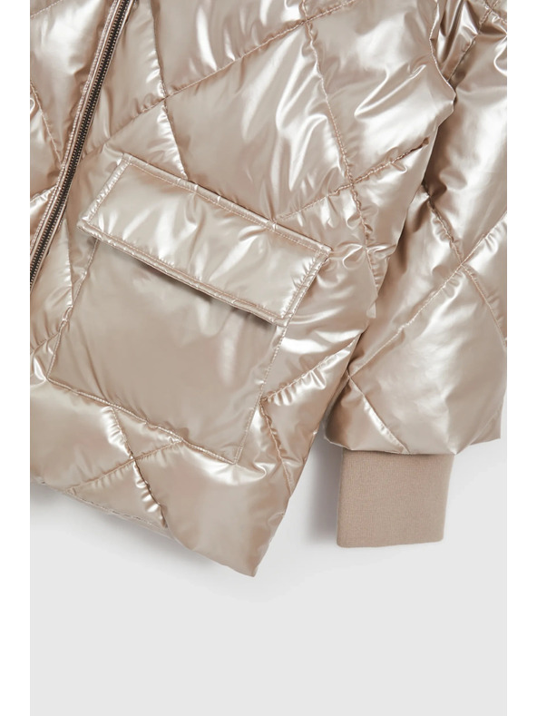 Moodo Prešita jakna z velikimi žepi bež Moodo