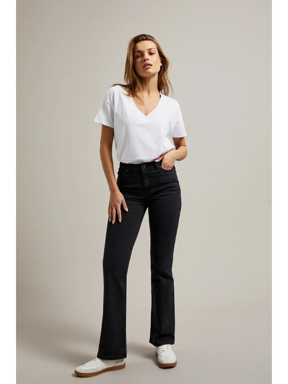 Moodo Gladke črne kavbojke bootcut Moodo