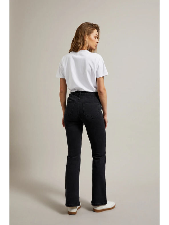 Moodo Gladke črne kavbojke bootcut Moodo