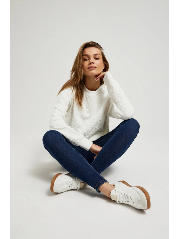 Moodo Modre bombažne ozke kavbojke Moodo