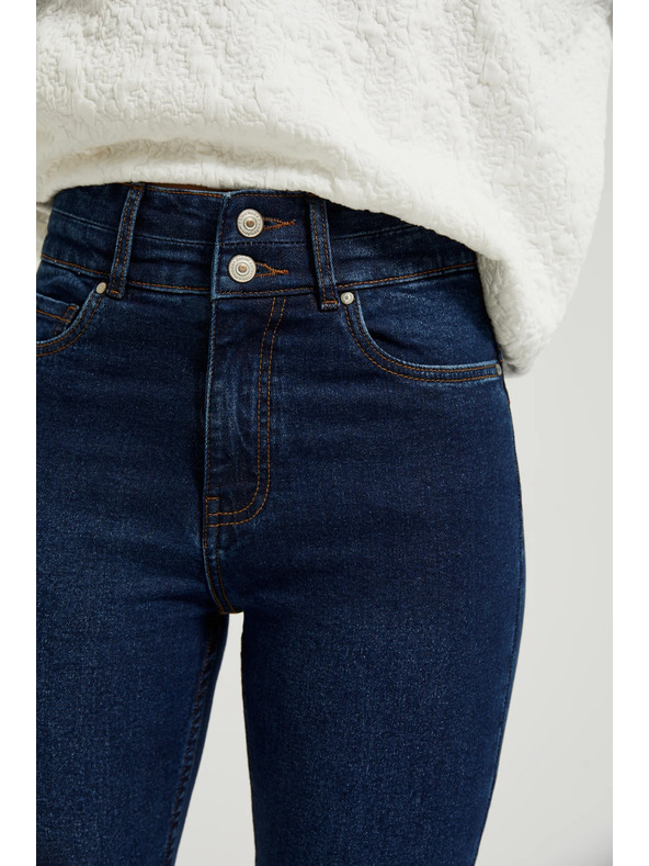 Moodo Modre bombažne ozke kavbojke Moodo