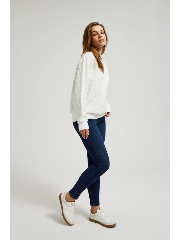 Moodo Modre bombažne ozke kavbojke Moodo