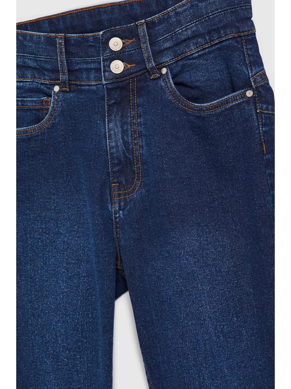 Moodo Modre bombažne ozke kavbojke Moodo