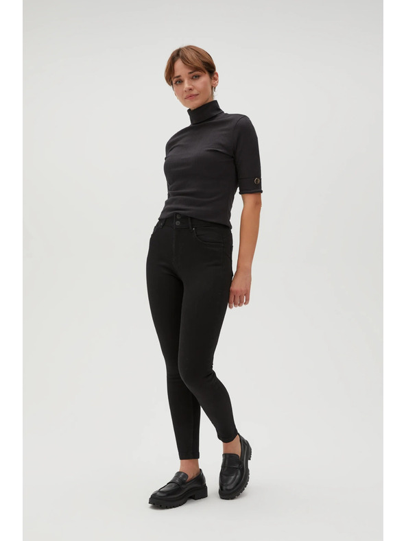 Moodo Gladke ozke črne kavbojke Moodo