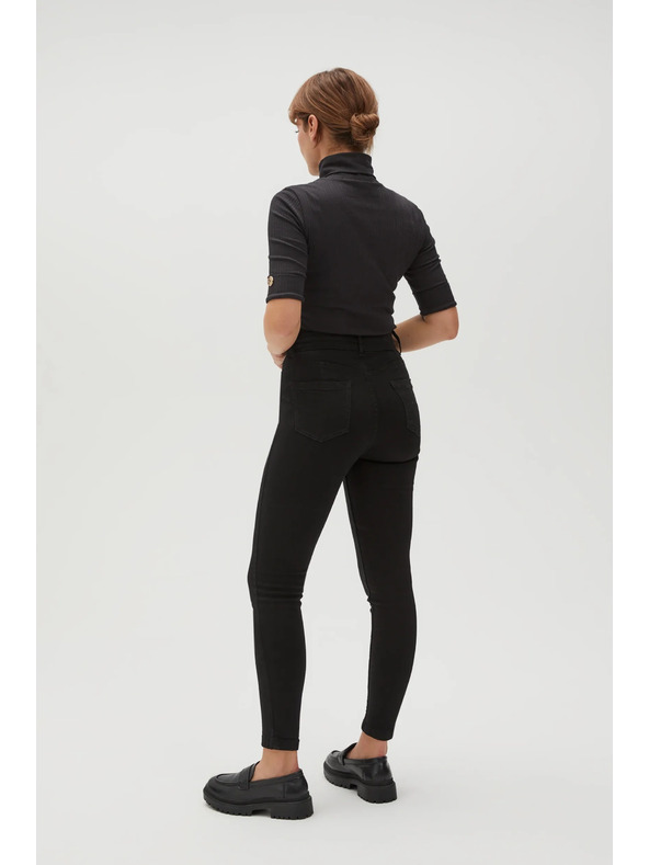 Moodo Gladke ozke črne kavbojke Moodo