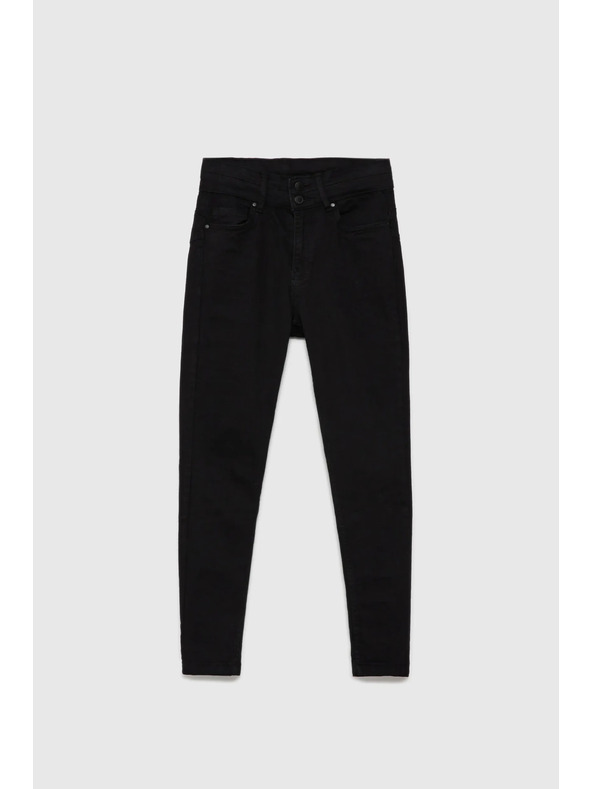 Moodo Gladke ozke črne kavbojke Moodo