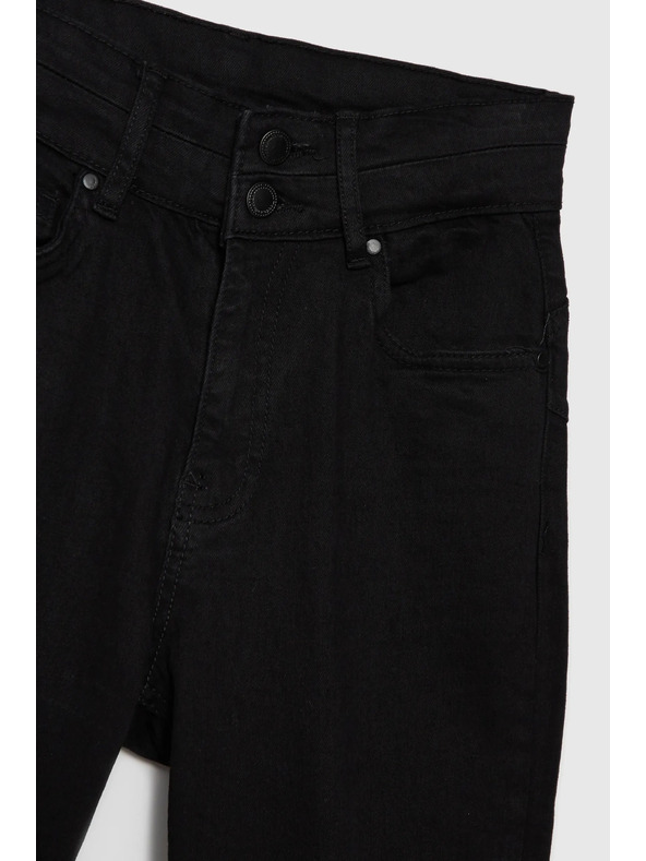 Moodo Gladke ozke črne kavbojke Moodo