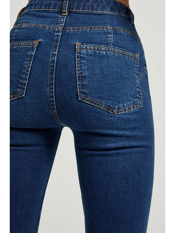 Moodo Modre jeans hlače z ravno hlačnico Moodo