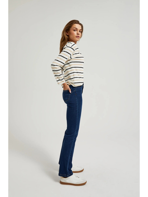 Moodo Modre jeans hlače z ravno hlačnico Moodo