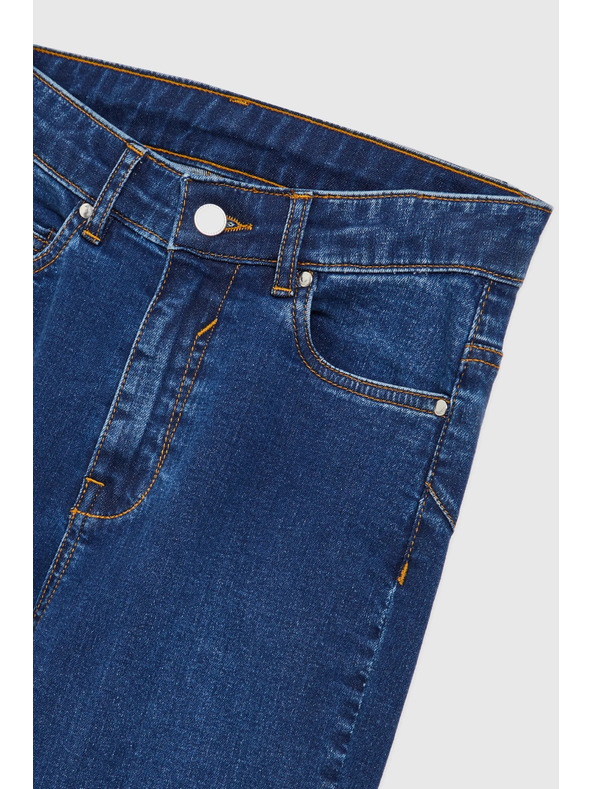 Moodo Modre jeans hlače z ravno hlačnico Moodo