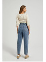 Moodo Modre bombažne kavbojke z visokim pasom Moodo