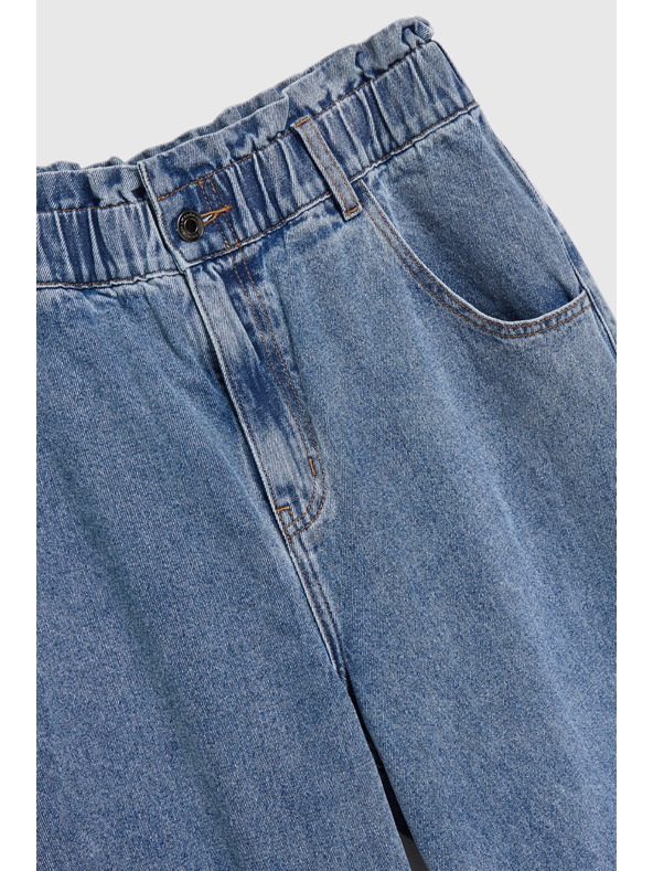 Moodo Modre bombažne kavbojke z visokim pasom Moodo